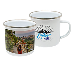 Tazza in metallo Smaltato con foto e grafica Explore