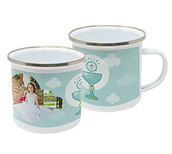 Tazza in metallo smaltato per comunione