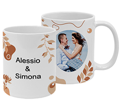 Tazza matrimonio Cornice tonda Abstract