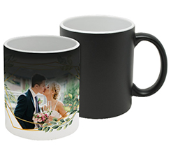 Tazza magica con grafica per matrimonio e foto
