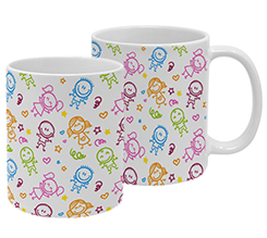 tazza per maestra con grafica bambini colorati