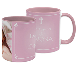 Tazza panoramica personalizzata con nome come regalo per battesimo