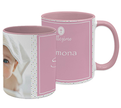 Tazza panoramica Battesimo con nome e foto