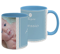 Tazza panoramica Battesimo bimbo con nome e grafica