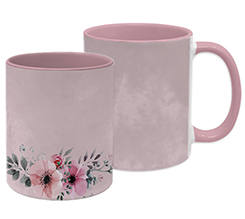 Tazza panoramica con fiori rosa