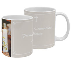 Tazza panoramica con nome e grafica Prima Comunione