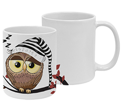 Tazza panoramica con grafica Gufo dormiglione