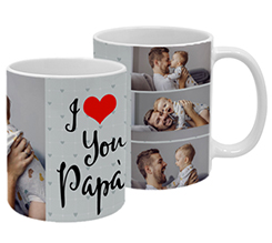 Tazza panoramica personalizzata con grafica e foto per la festa del papà