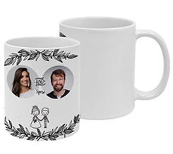 Tazza panoramica con grafica per sposi
