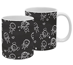 tazza personalizzata per maestra con grafica effetto lavagna con bambini