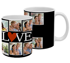 Tazza panoramica per innamorati personalizzata con collage di foto