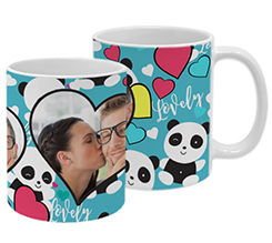 Tazza panoramica Lovely panda con foto