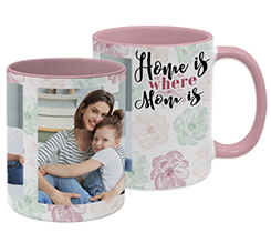 Tazza panoramica Mum is home con collage foto