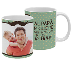 Tazza panoramica Papà ti amo personalizzata con foto