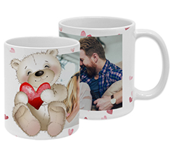 tazza personalizzata con orsetto e foto per innamorati