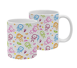 tazza per maestra con grafica bambini colorati