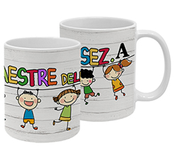 Tazza panoramica con bimbi disegnati per regalo maestra