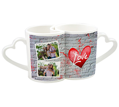 Tazze coppia personalizzate con foto e grafica Love