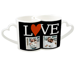 Tazze di coppia romantiche con foto