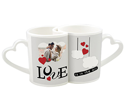 Tazze di coppia personalizzate con foto e grafica Lovely cloud