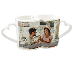 Tazze coppia personalizzate con grafica Love e immagine