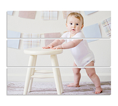 Tela 3 pannelli Orizzontali personalizzata con immagine bimbo