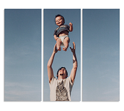 Trittico di tela con 3 rettangoli uguali personalizzati