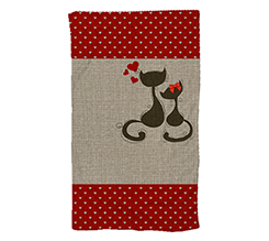 Telo mare 90x150 con grafica Cats in love
