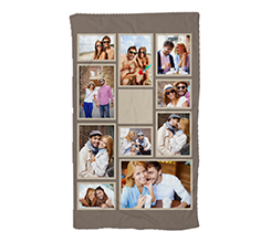 Telo mare Collage 10 riquadri colore tortora