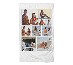 Telo mare collage immagini su sfondo bianco