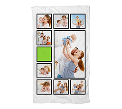 Telo mare collage immagini e quadrato per dedica