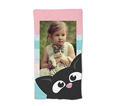 Telo mare con foto e grafica gattino