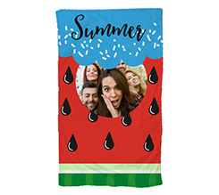 Telo mare con foto amici e grafica Summer