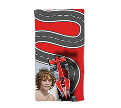 Telo mare personalizzato con foto e grafica pista pista