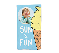 Telo mare con foto e grafica gelato
