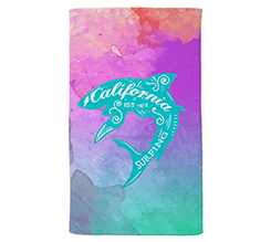 Telo mare in spugna grafica shark colorata