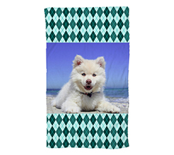 Telo mare large con foto e grafica a rombi