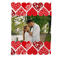 Telo mare matrimoniale personalizzato con foto e grafica cuori