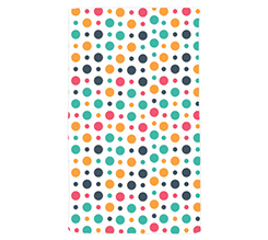 Telo mare in spugna con grafica pois colorati