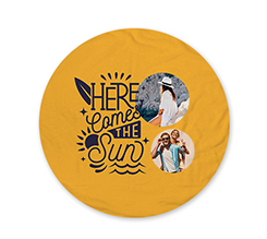 Telo mare rotondo con foto e grafica Sun Surf
