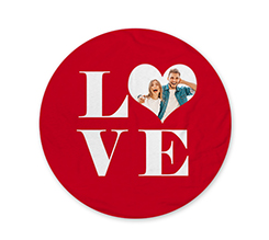 Telo mare rotondo con immagine e grafica love