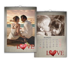 Calendario multipagina a4 con grafica Love