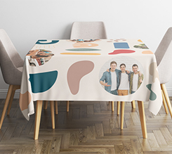 Tovaglia quadrata con foto e grafica colorata