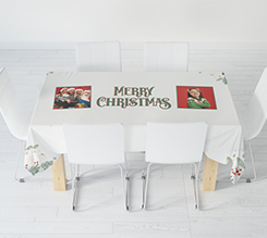 Tovaglia rettangolare con foto e grafica Marry Christmas