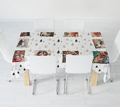 Tovaglia rettangolare collage con grafica alberi