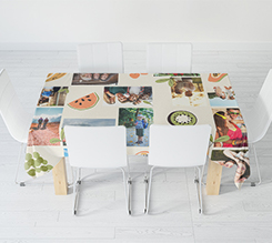 Tovaglia rettangolare collage e disegni frutta