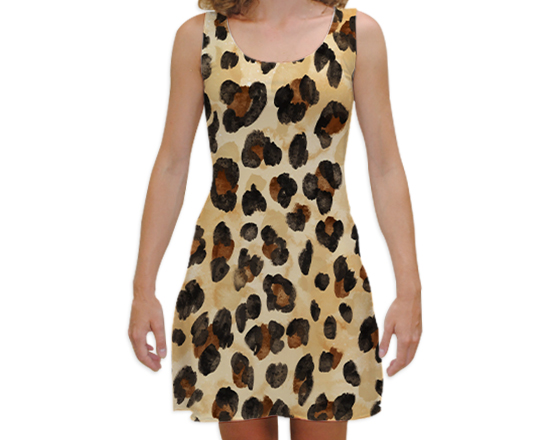 Vestito smanicato taglia M con grafica Leopardata