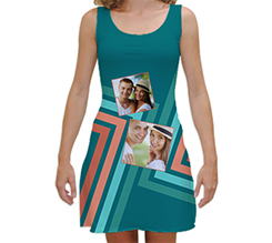 Vestito smanicato taglia M geometrico collage 2 riquadri