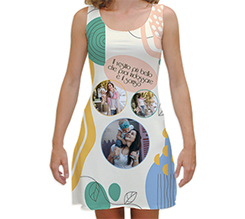 Vestito smanicato taglia M con grafica collage 3 foto