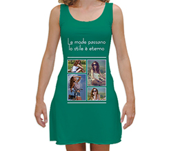 Vestito smanicato taglia M con grafica collage 4 riquadri